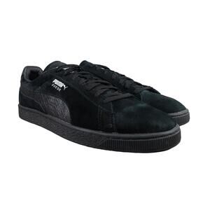 Puma Shoes Mens 13 Sneakers Lifestyle Suede Classic Black Croc Embossed Lace Up
